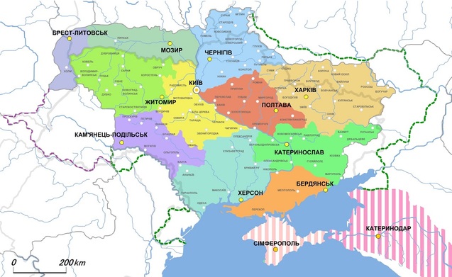 карта губернського устрою та етнічних меж українців на початку 20 ст карта губернського устрою та етнічних меж українців на початку 20 ст